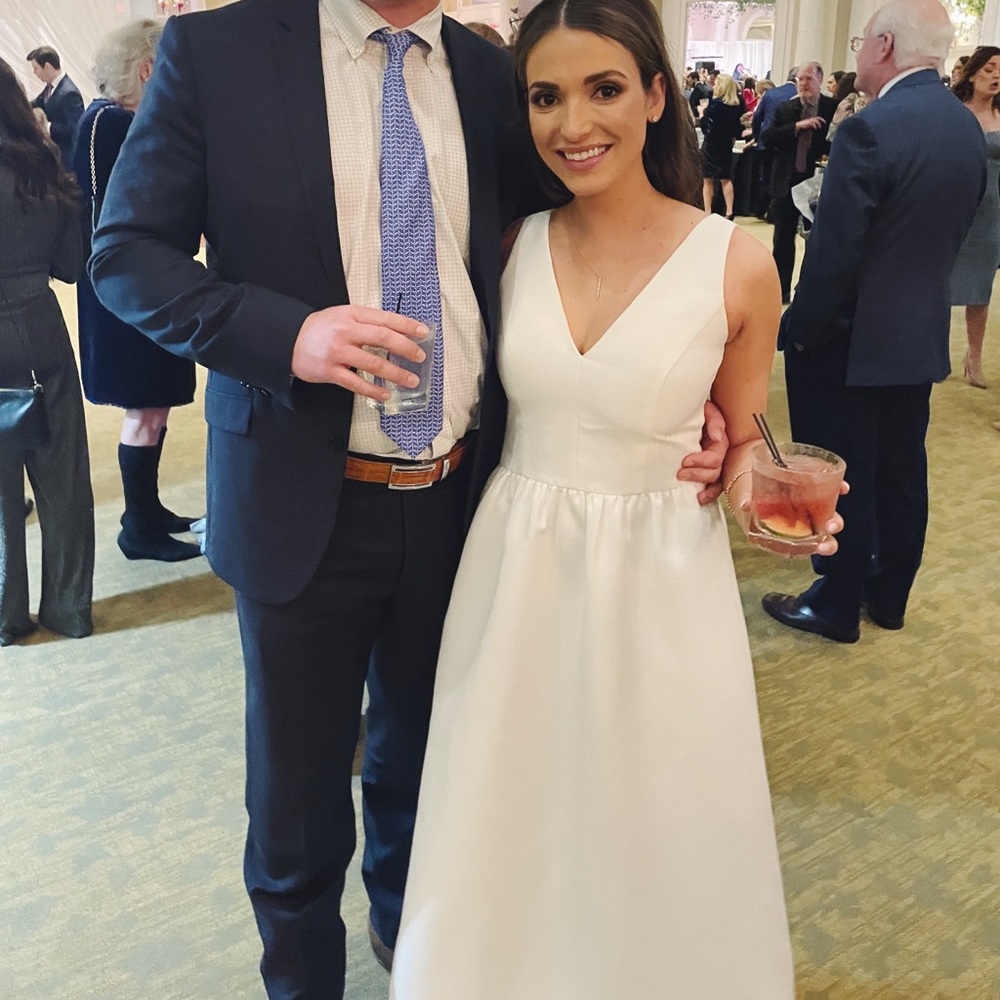 Jacqueline Amsale bridesmaid dress in ivory.